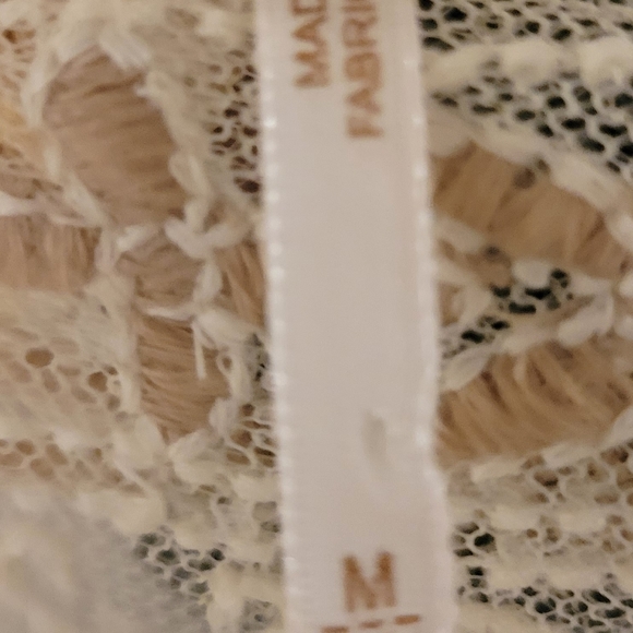 Free People Romantic Jojo Tee Mixed Media Mesh Lace Inset Long Sleeve Top - Picture 7 of 7